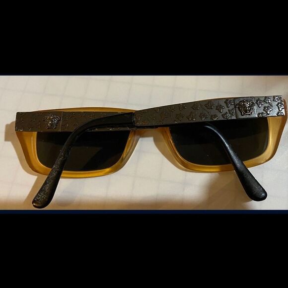 Versace 90s Vintage Sunglasses Unisex Metal and Gold Frames READ DESCRIPTION - Picture 3 of 16